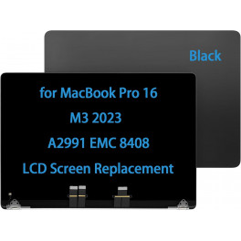 MacBook Pro 16" A2991 (2023) M3 Display Assembly Space Black